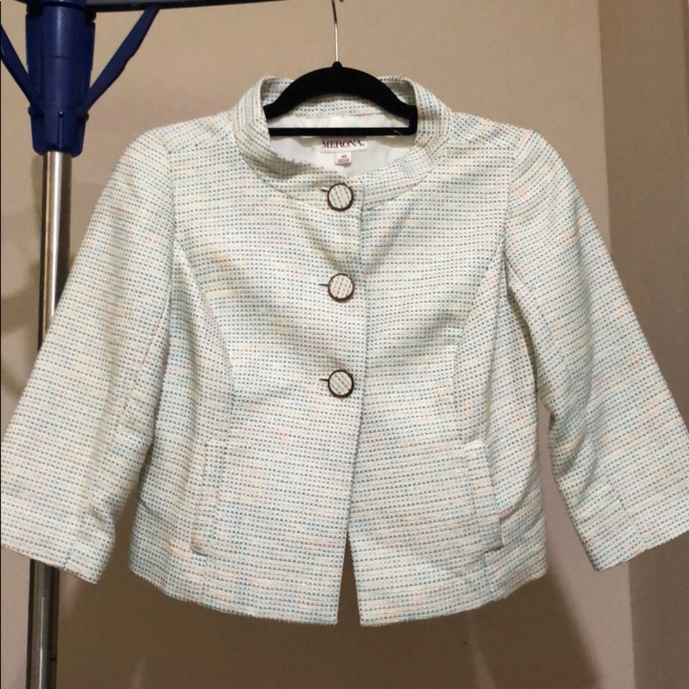 Mint green multi color jacket